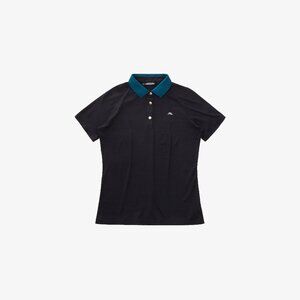 J Lindeberg Women's Shpresa Golf Polo with Teal Collar ⛳️🖤